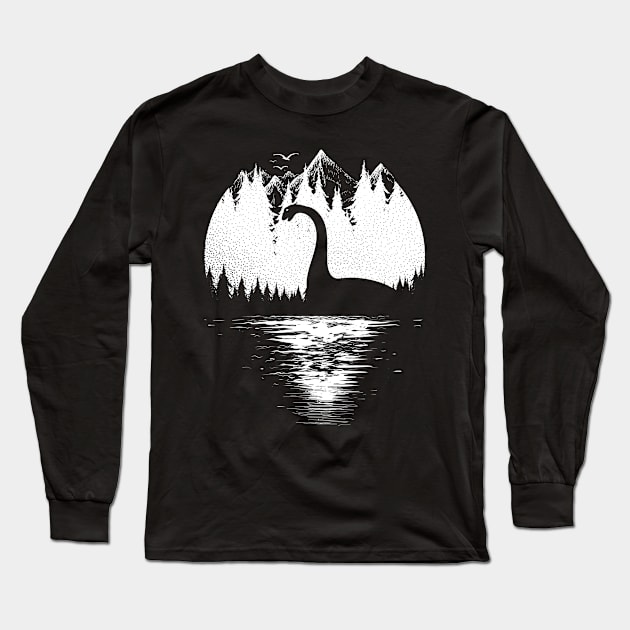 Loch Ness Monster Nessie Long Sleeve T-Shirt by Tesszero